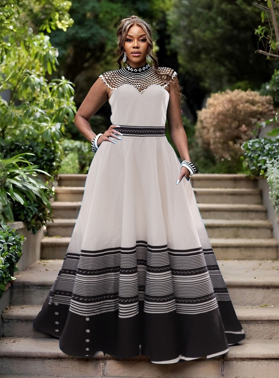 monochrome traditional wear