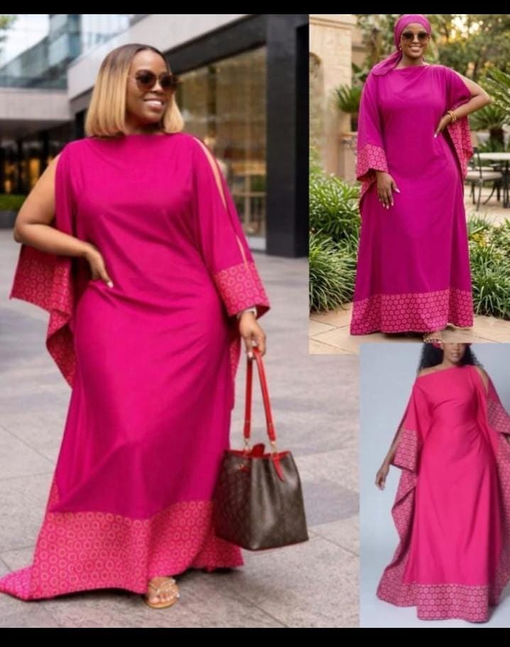 elegant flowy relaxed dress with the modern touch of african print
