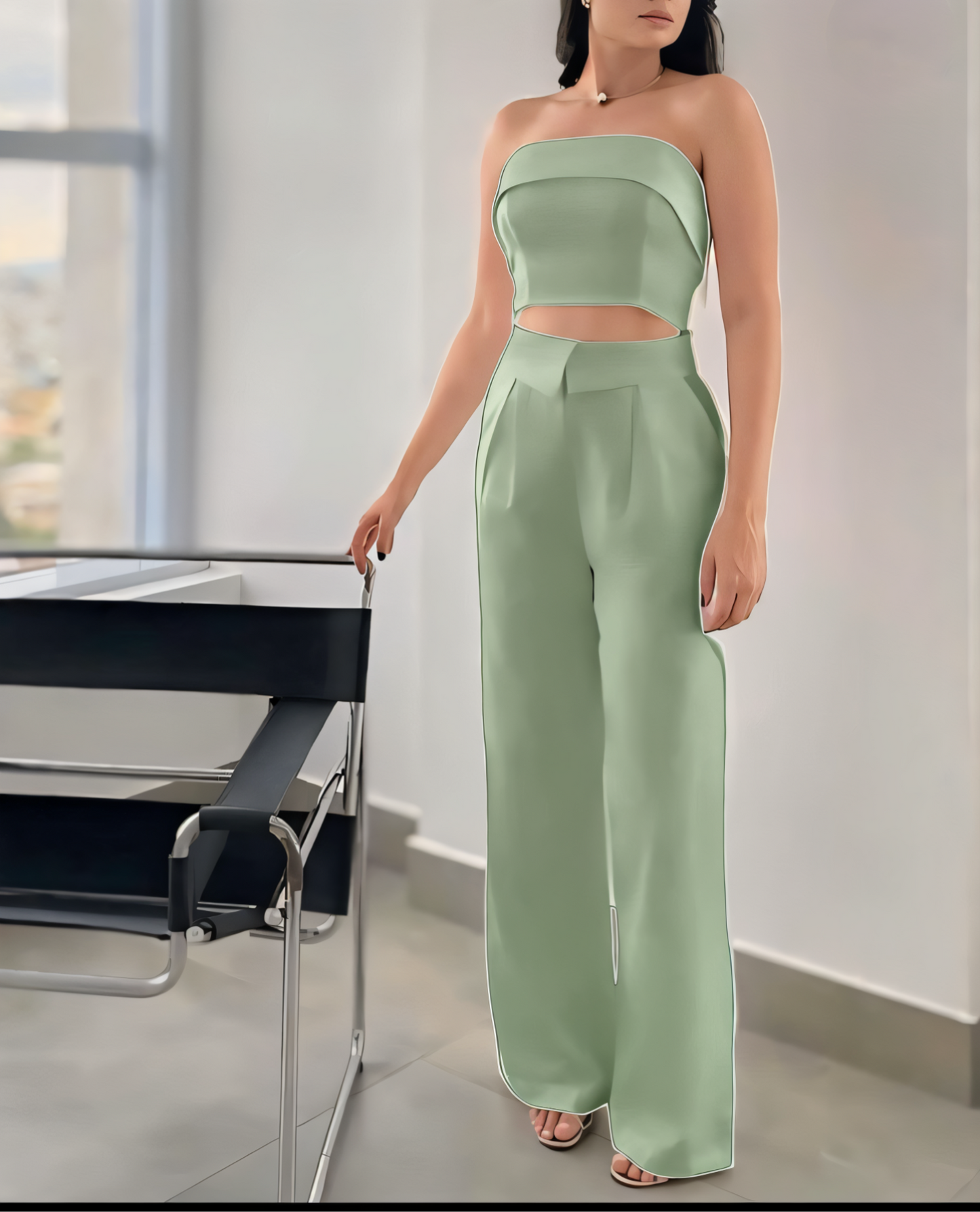Sleeveless open back summer set