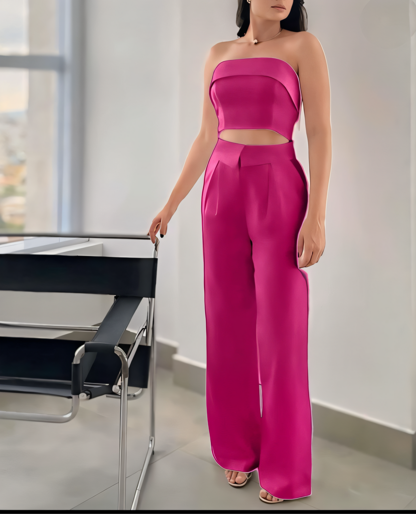 Sleeveless open back summer set