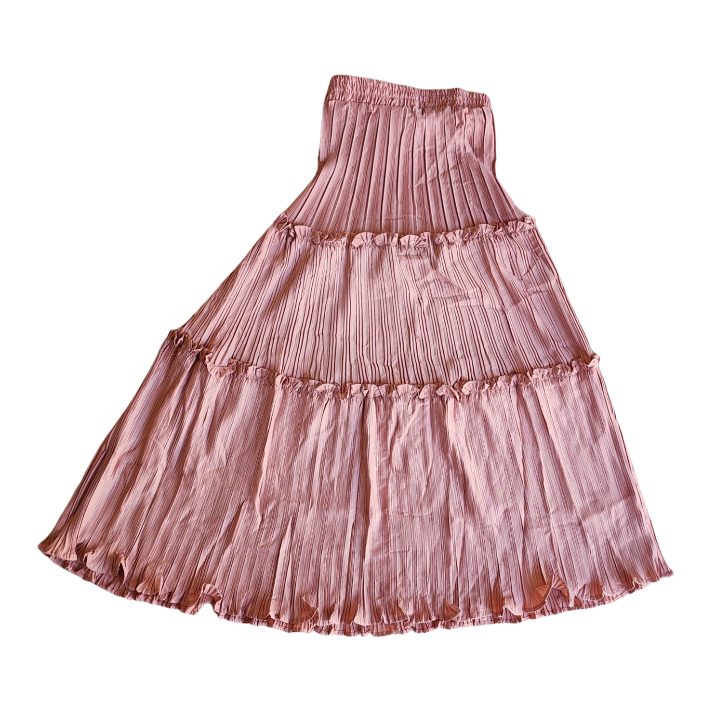 Fine pleated elasticated skirt