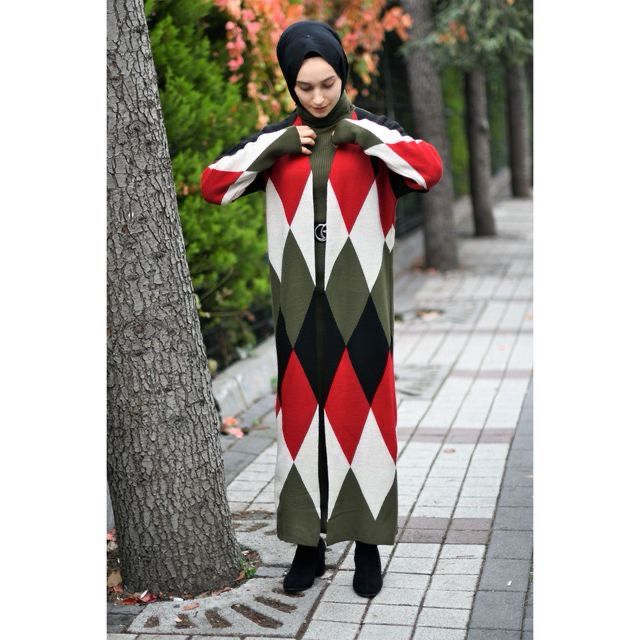cardigan and long sleeves knit bodycon dress