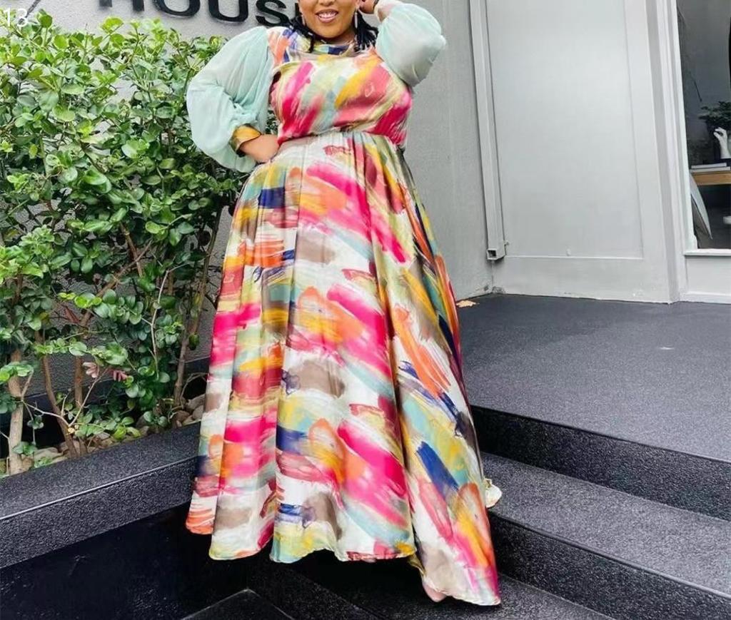 Chiffon multi color dress