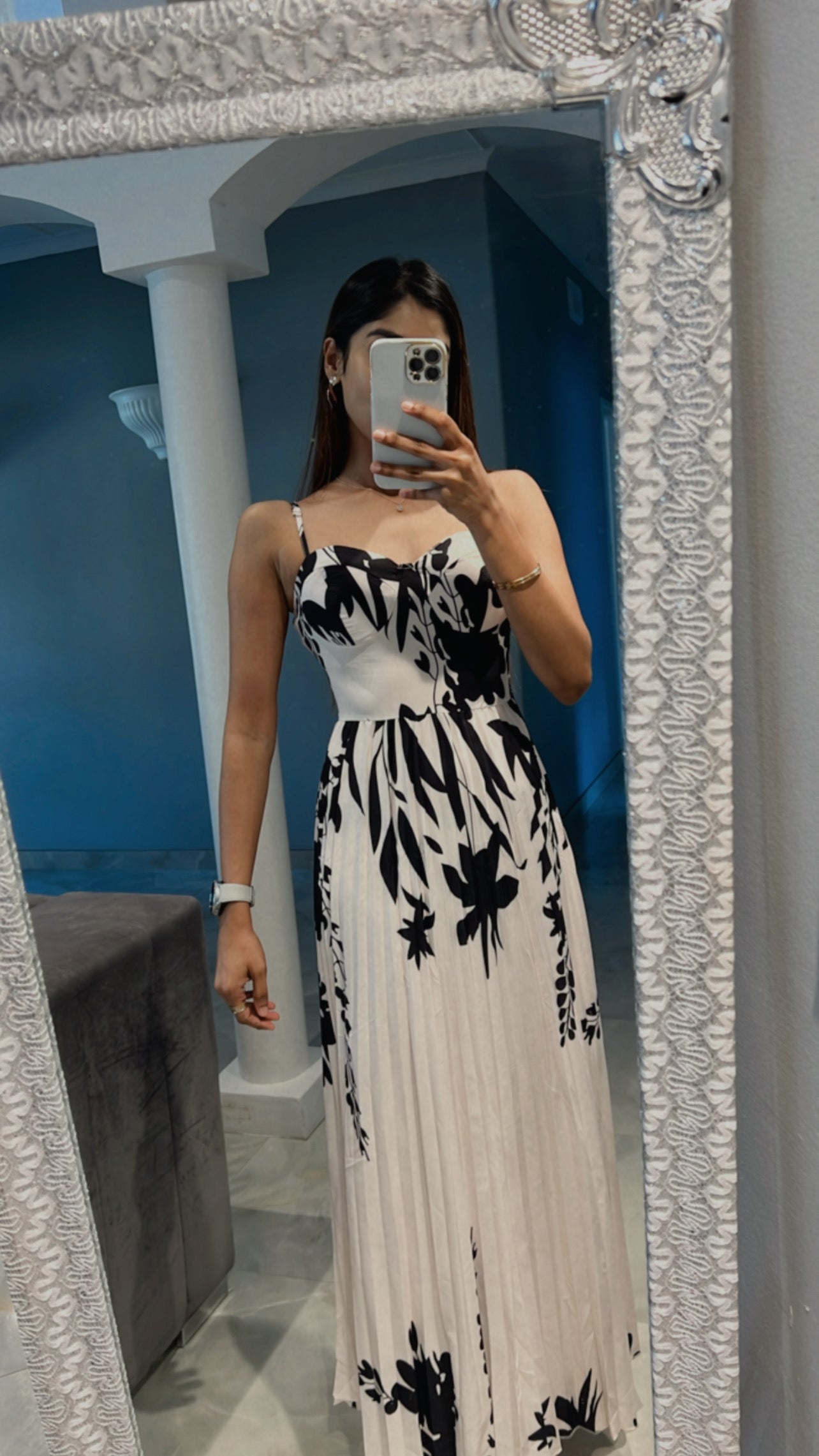 Floral open front dress
