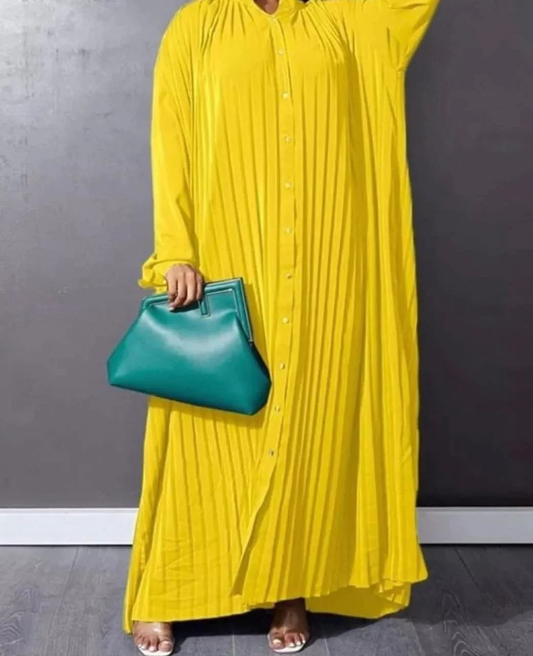Pleated Chiffon Dress