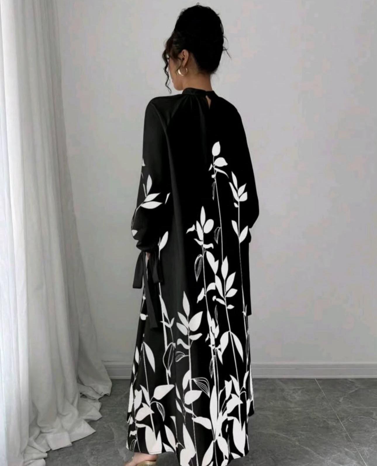 floral open flare dress