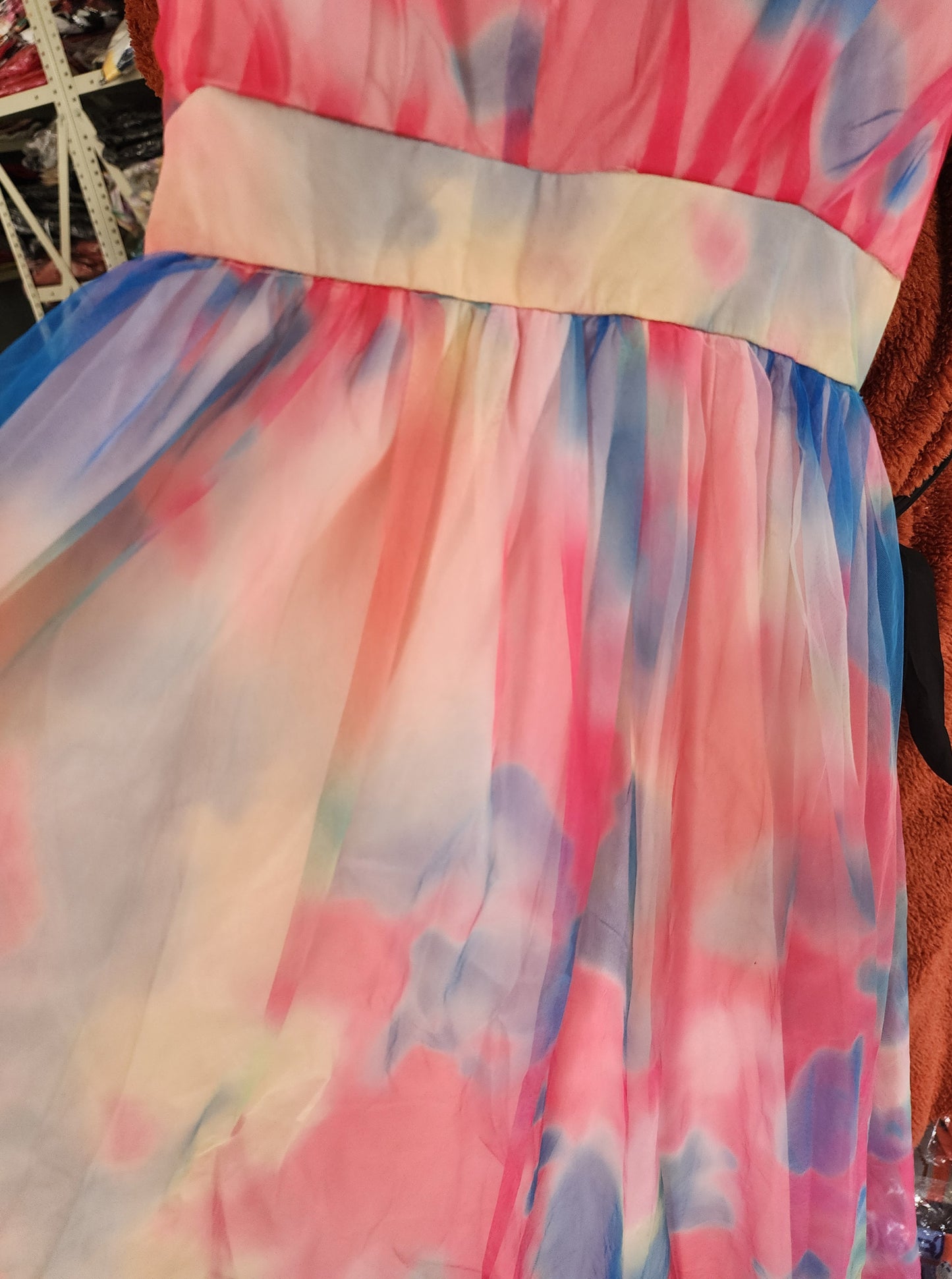 Tie-dye gauze summer styled dress.