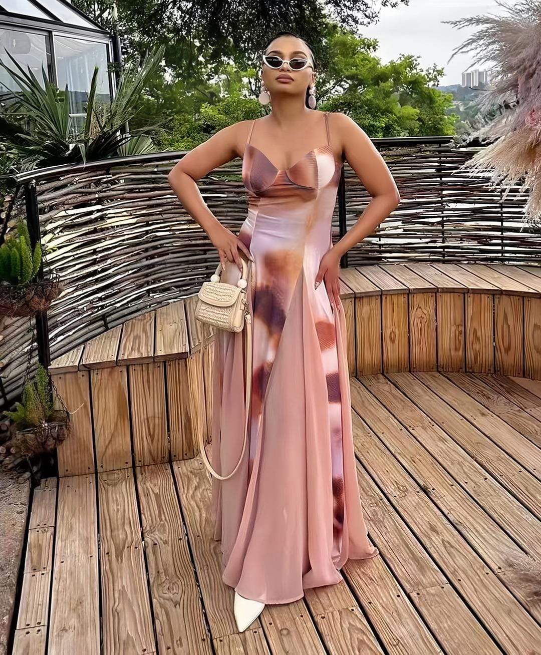thin strip dress with boob cup
