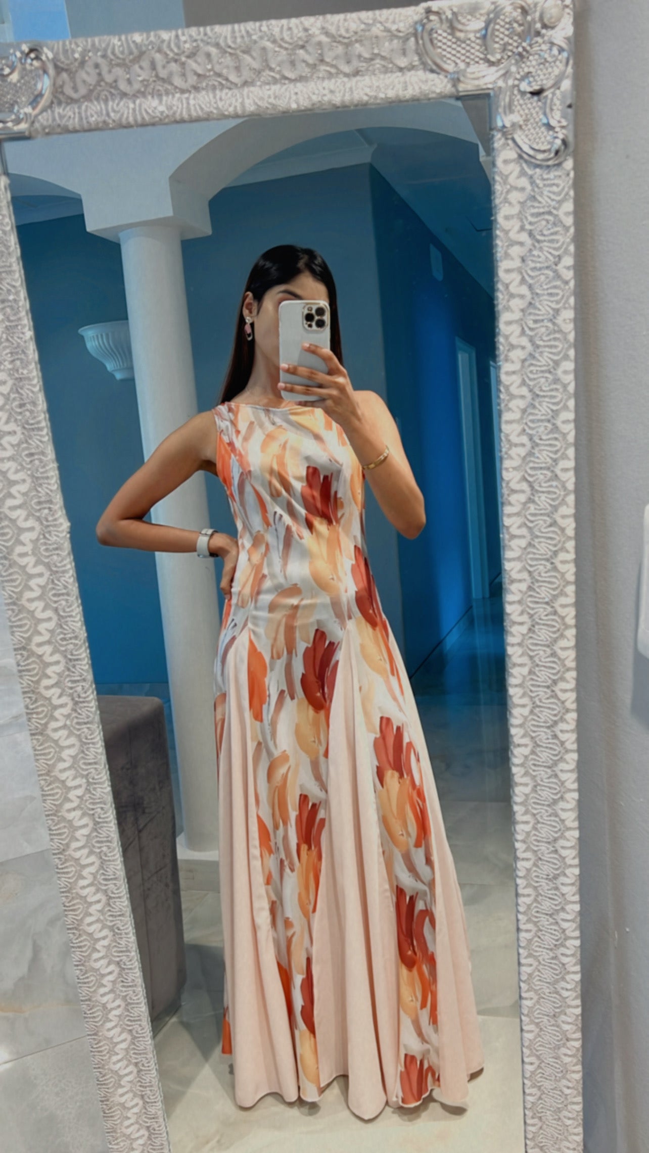 flowy colorful paint dress