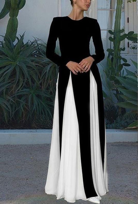 modest monochrome dress