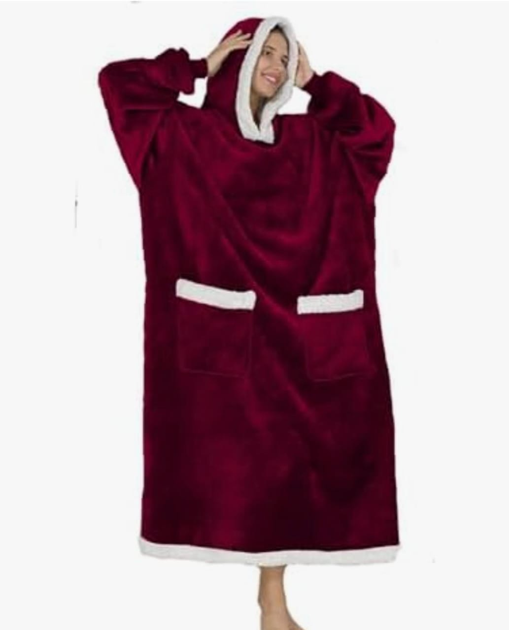 pocket hoody warm and soft sleepware