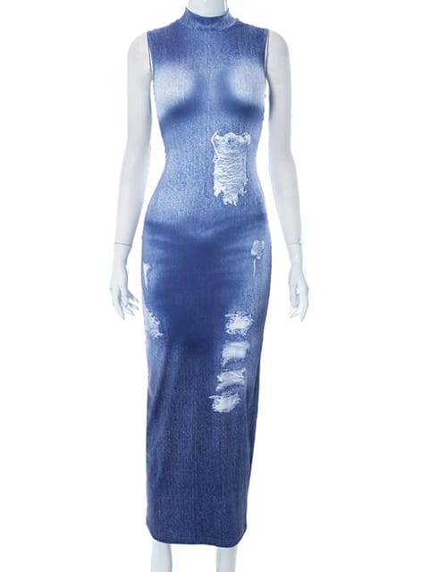 Denim style bodycon dress