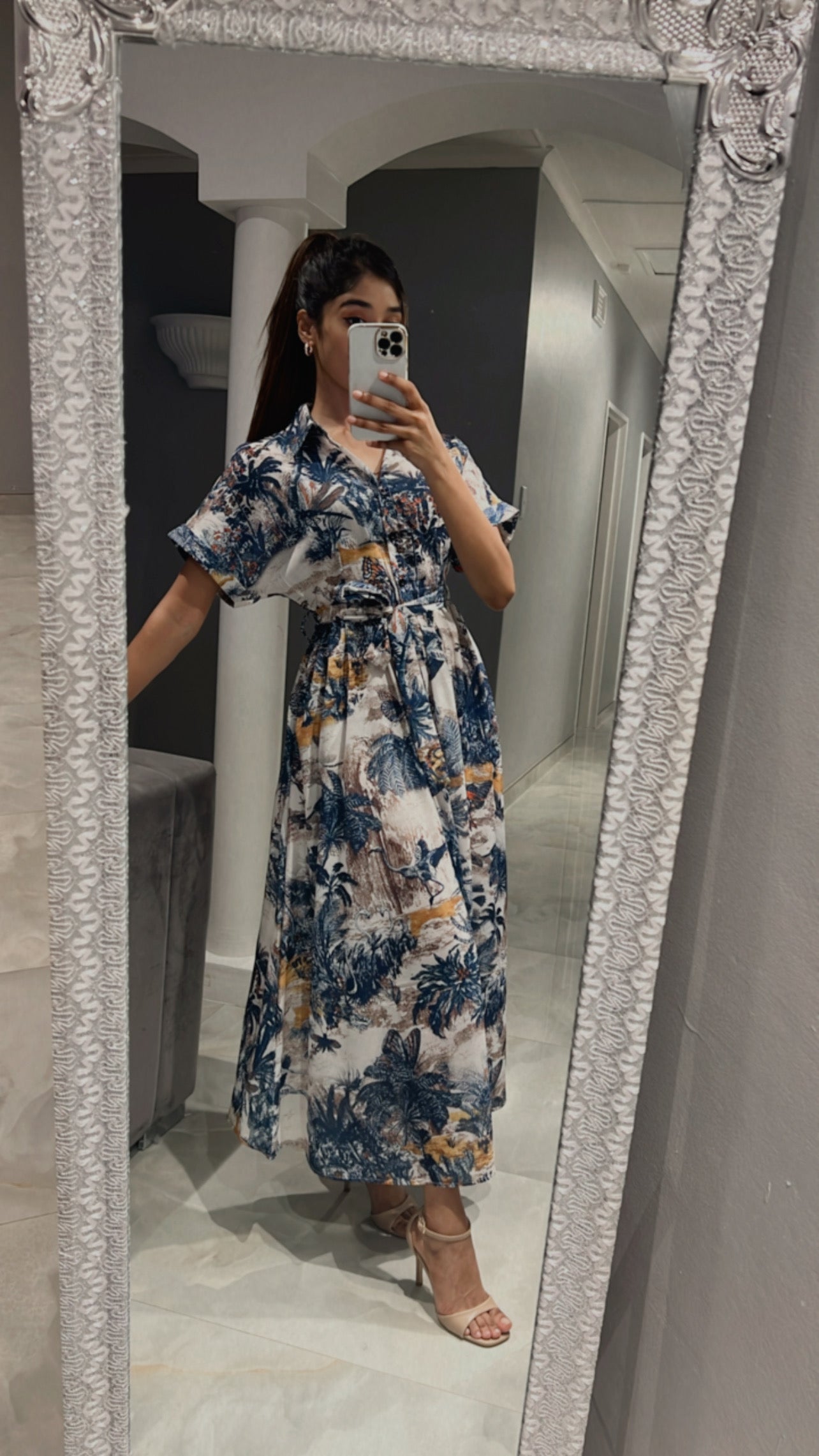 floral button dress