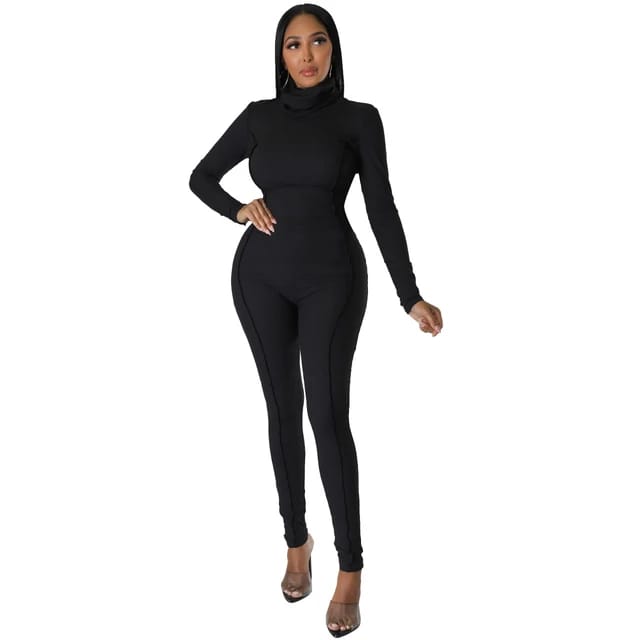 Polo neck jumpsuit