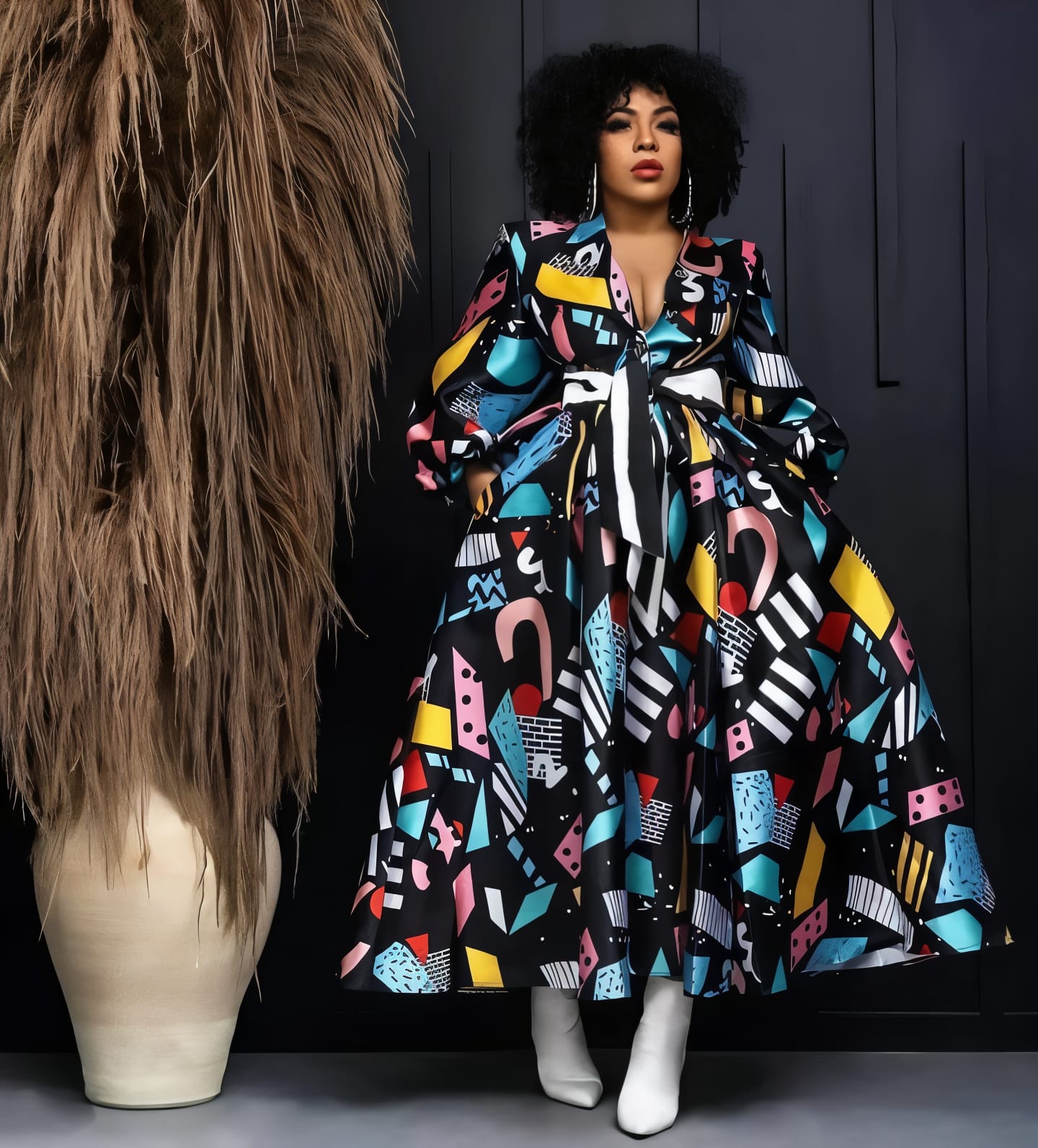 Multicolor geo dress