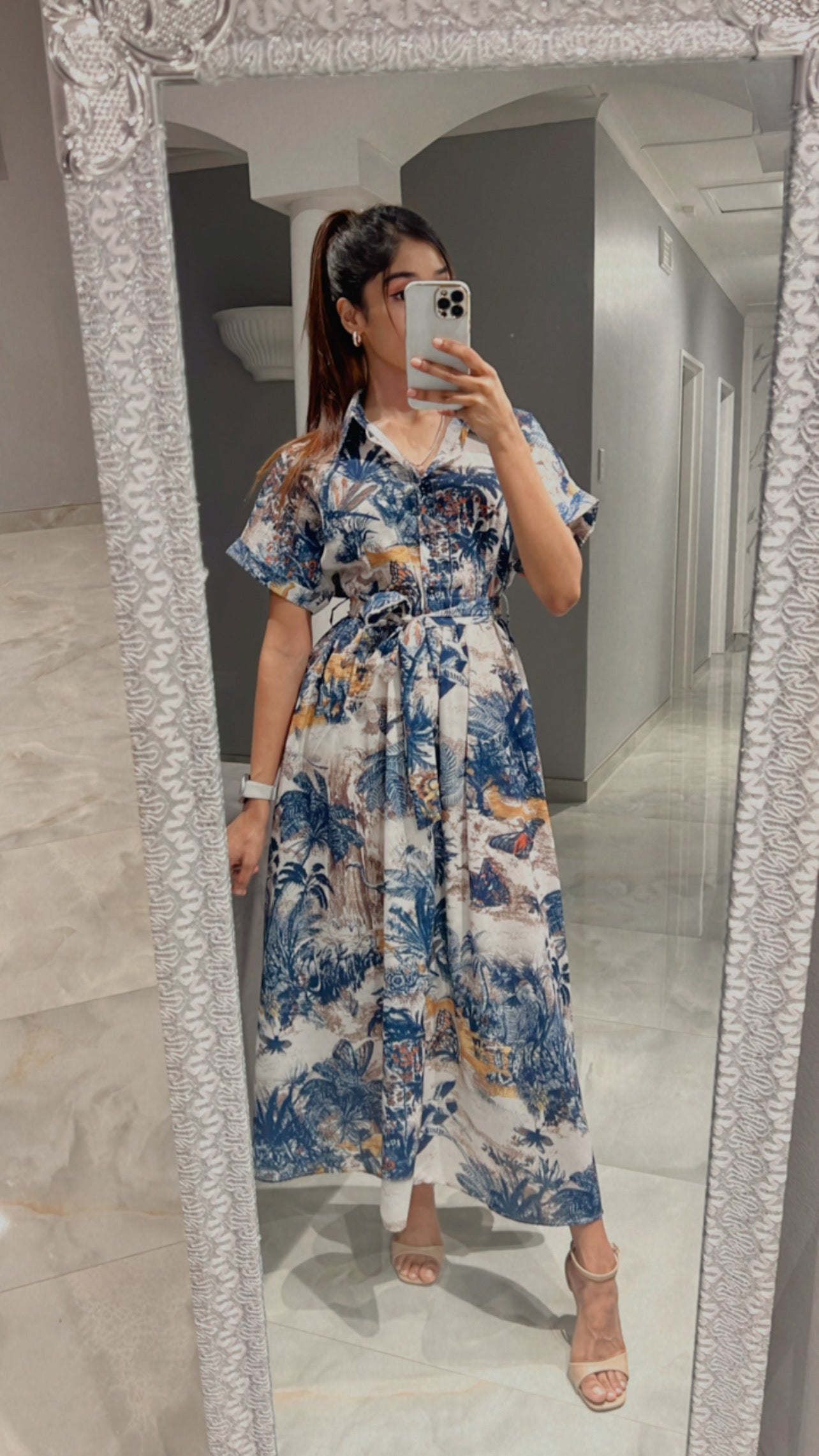 floral button dress