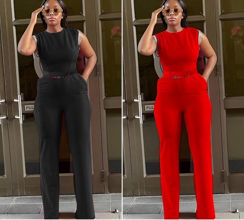 Tassel sleeves jumpsuit