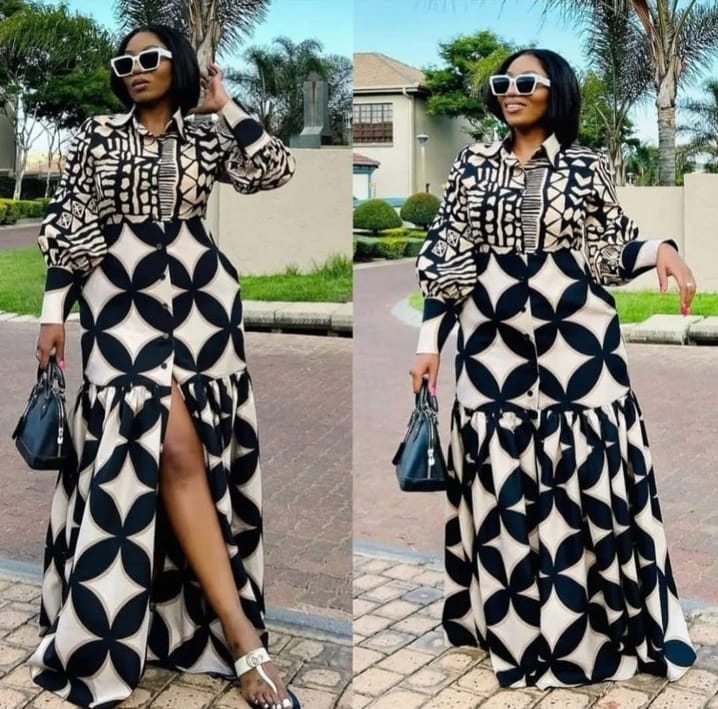 Black and White Outfit with Ankara