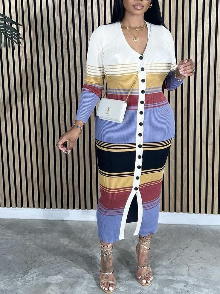 Front Buttons Knit dress