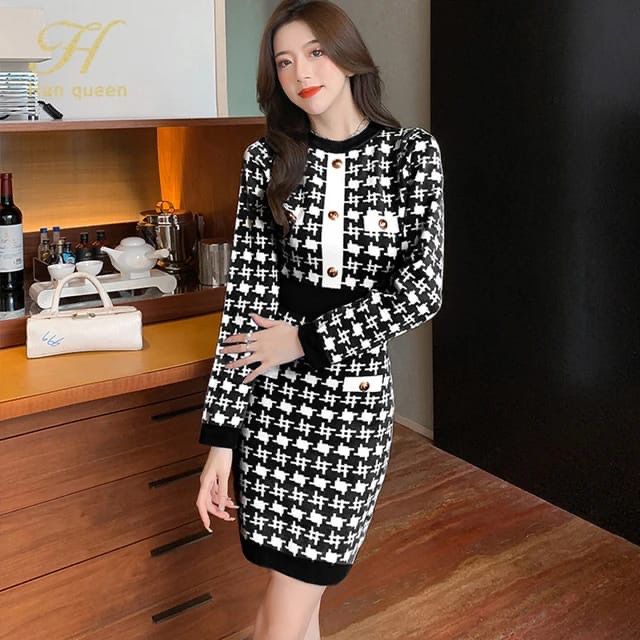 plush knit midi dress
