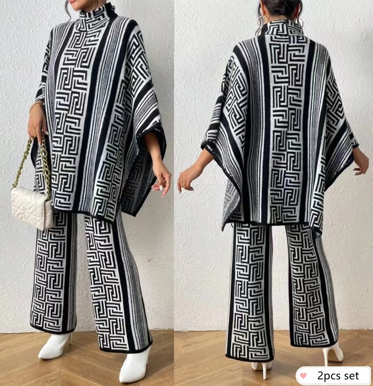 Poncho top & pants 2pc