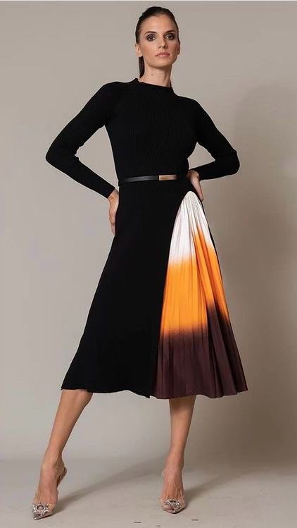 pleated toned dress