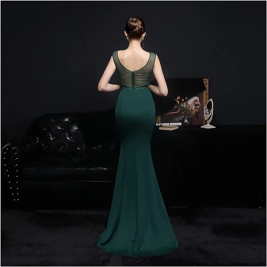 Diamante lace evening dress