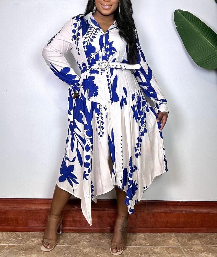 Casual Tie Belted shirt dress