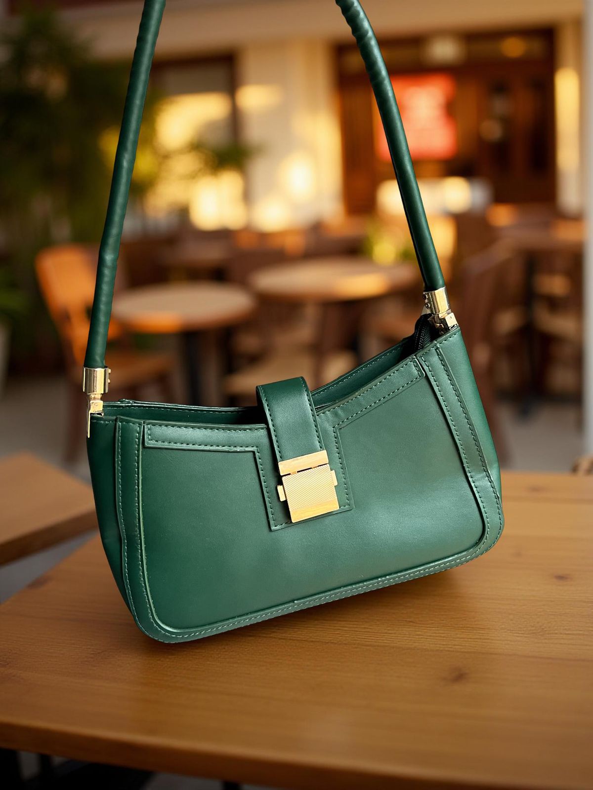 Green shoulder bag