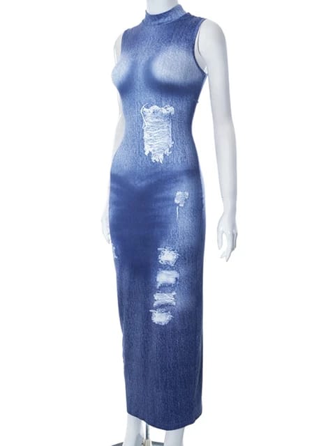 Denim style bodycon dress