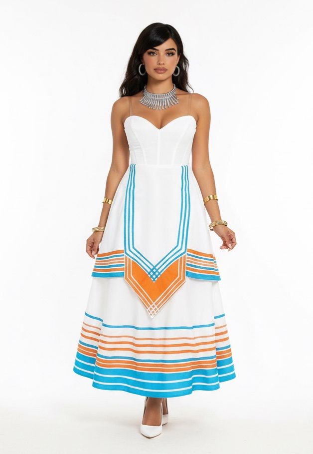 Black traditional maxi dress