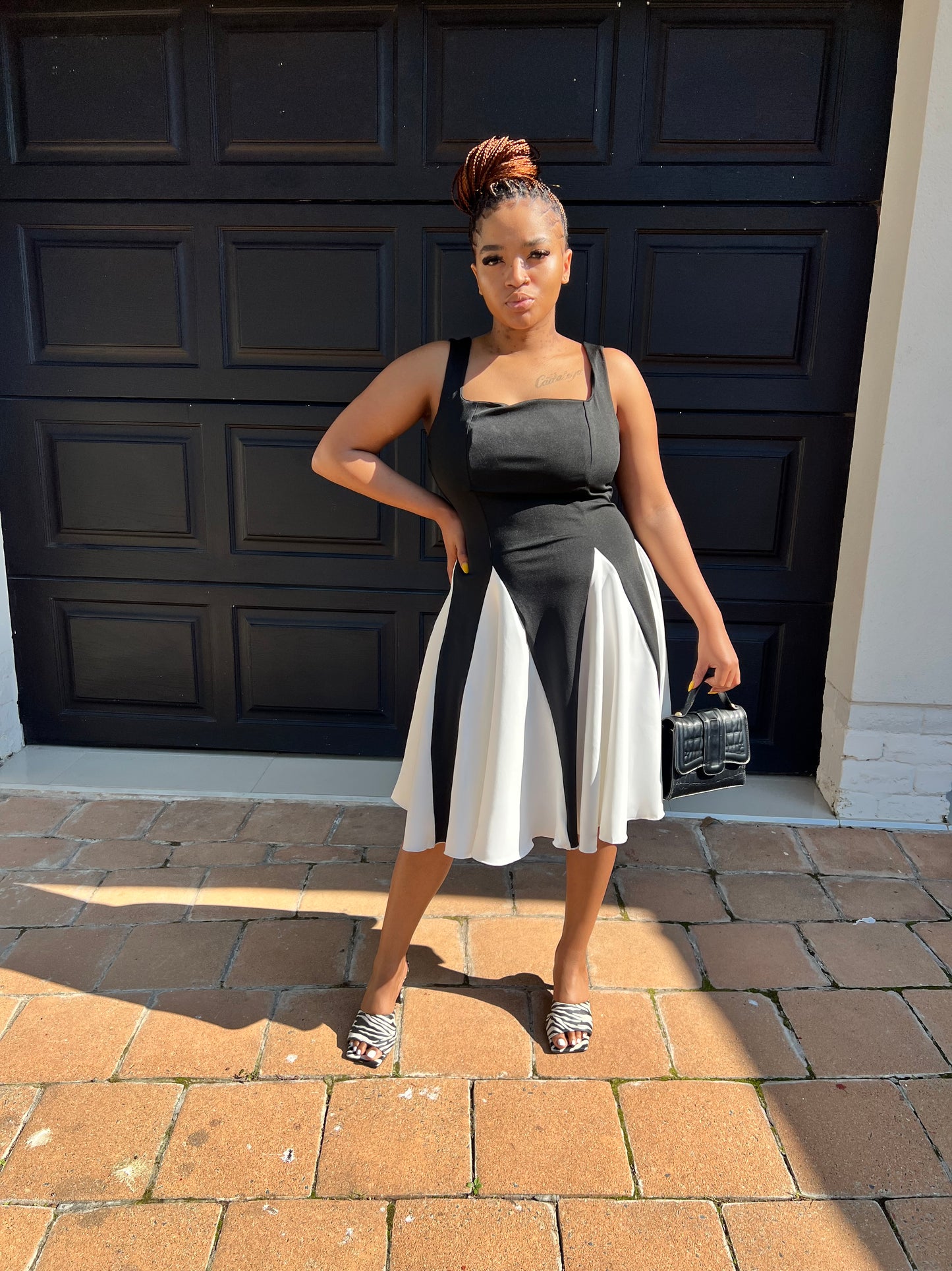short monochrome dress