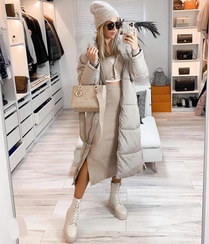 grey rain puffer coat