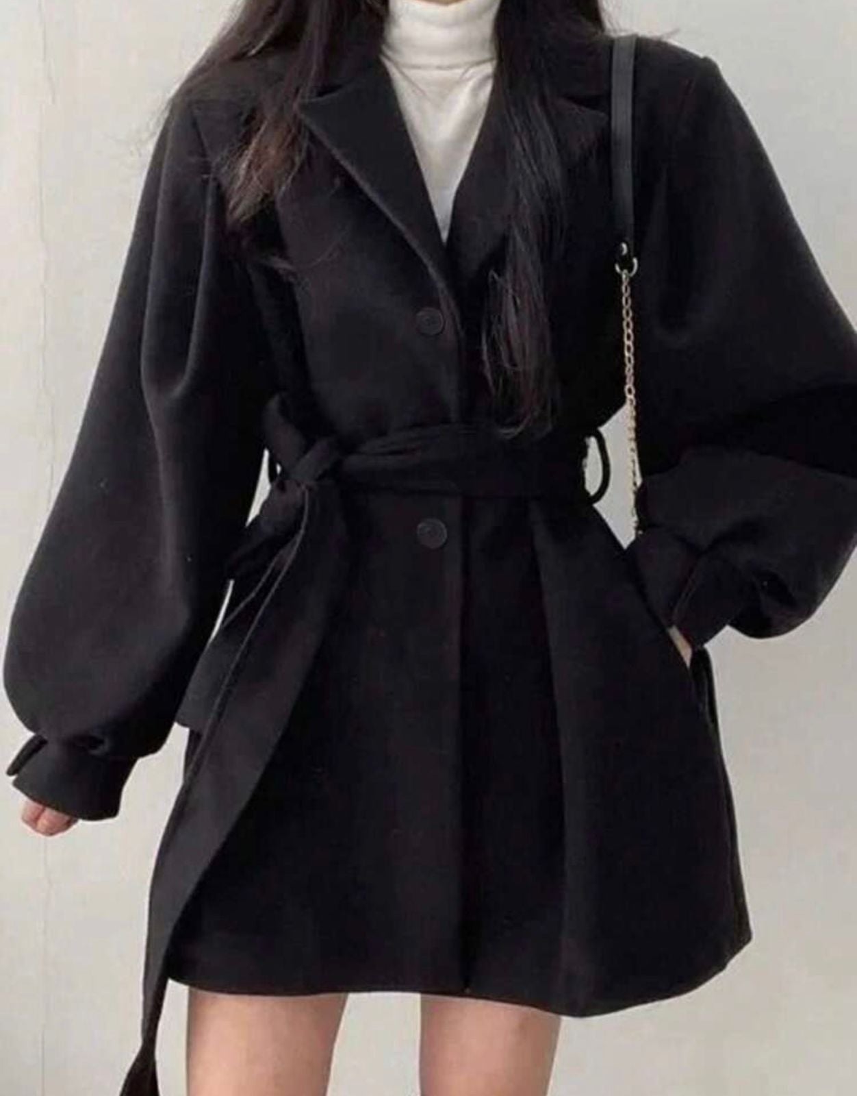 short coat with belt