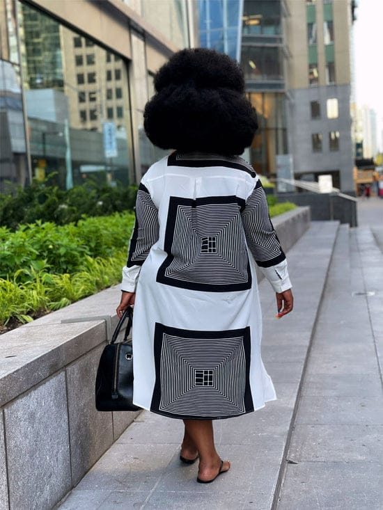 Curvy block lines shirt dress