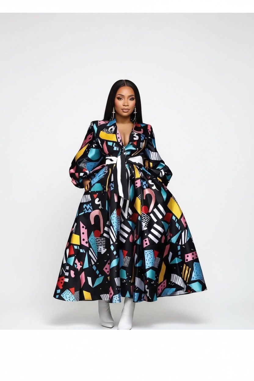 Multicolor geo dress