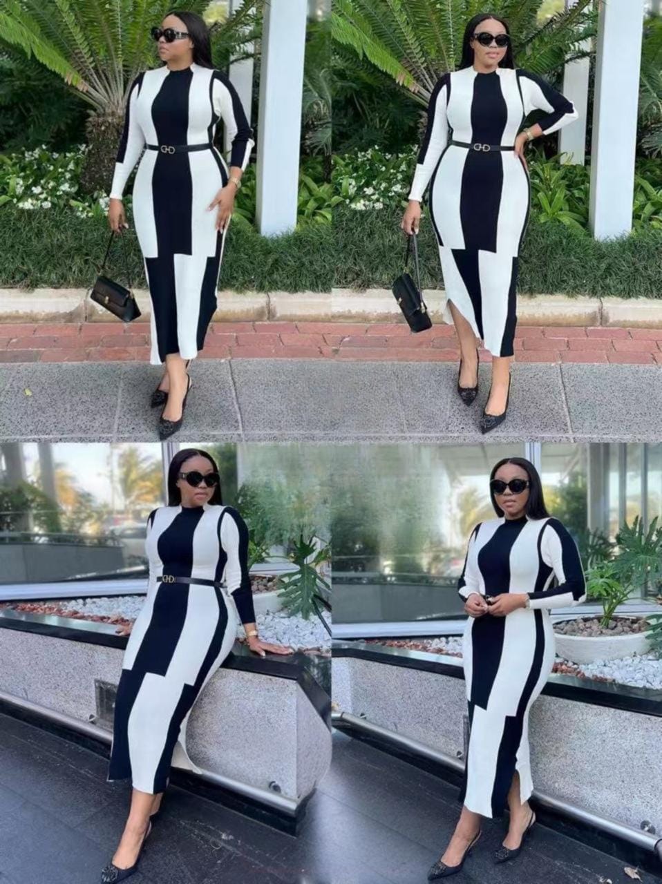 monochrome winter dress