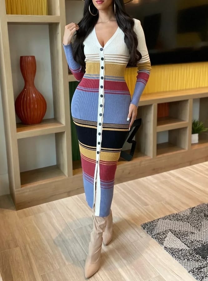 Front Buttons Knit dress