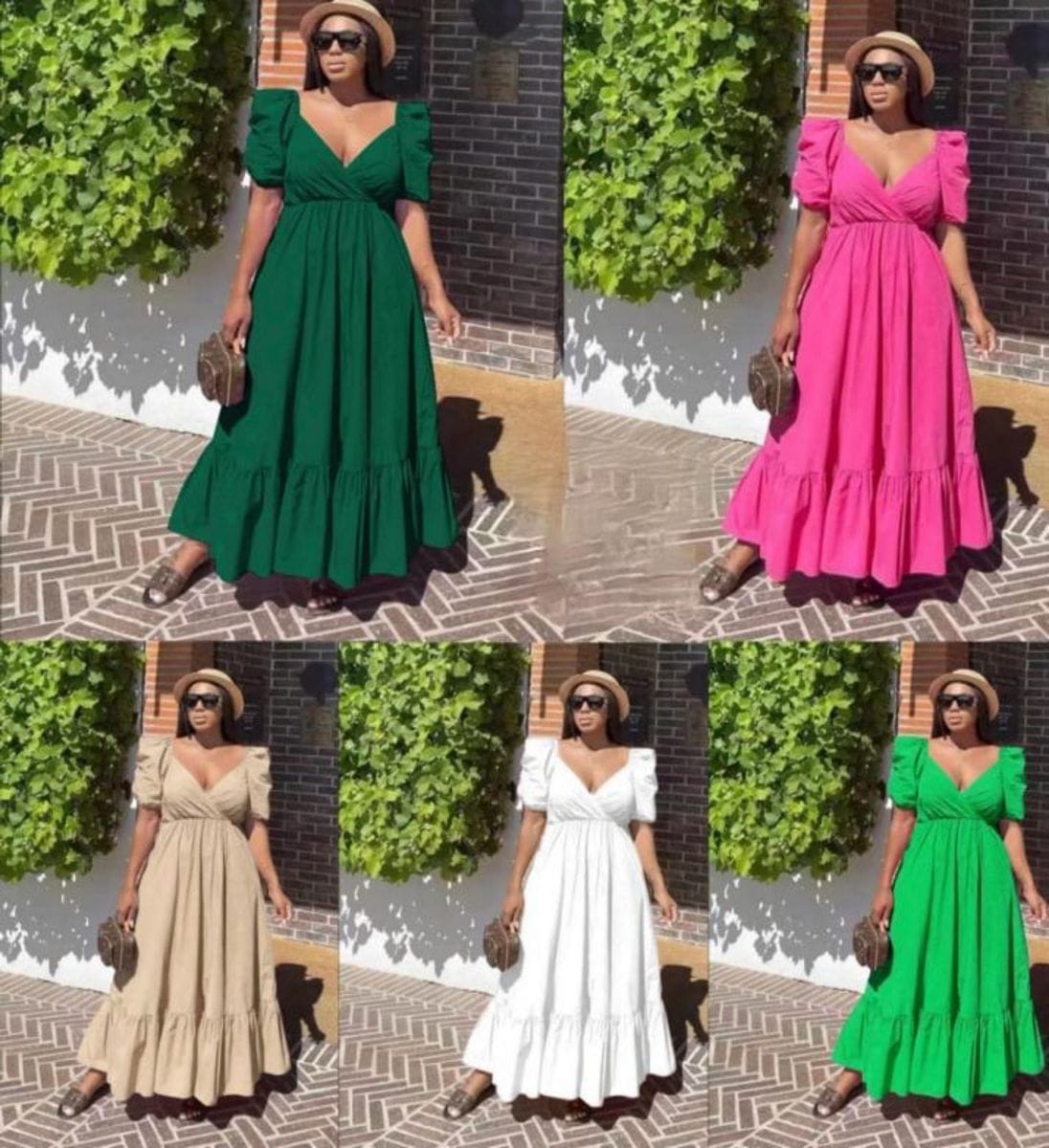 Relaxed balloon sleeves dress