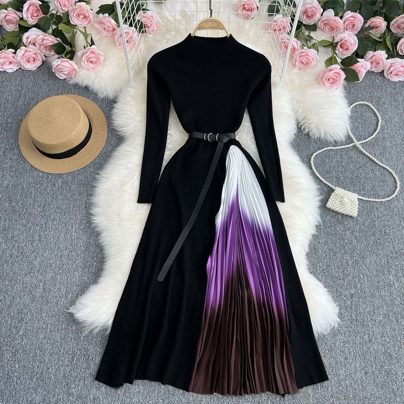 pleated toned dress