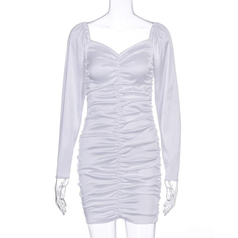 Rouched satin dress