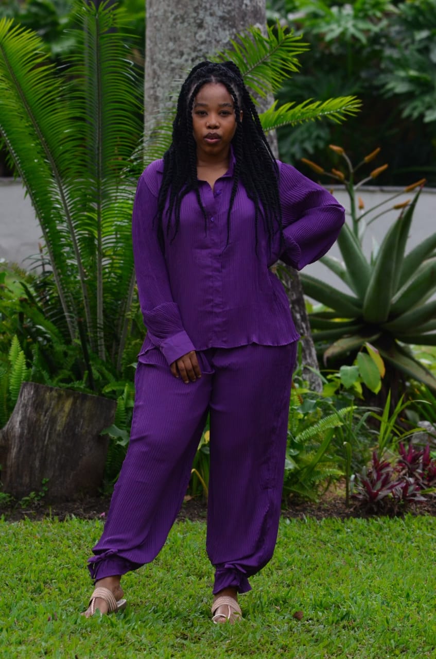 Pleated two piece set