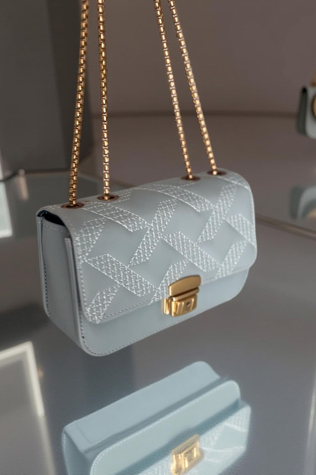 Gold chain small sling bag