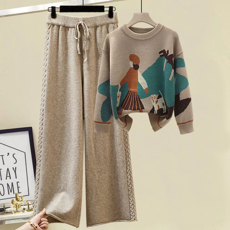 Grey knit twin set