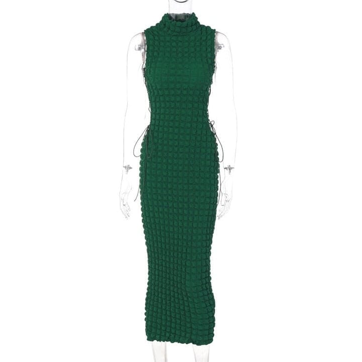 Puff cut out bodycon dress,