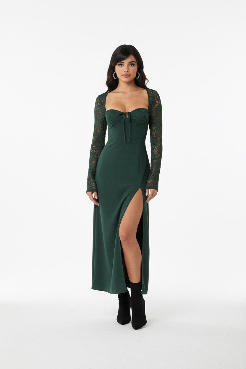 Lace sleeve bodycon dress