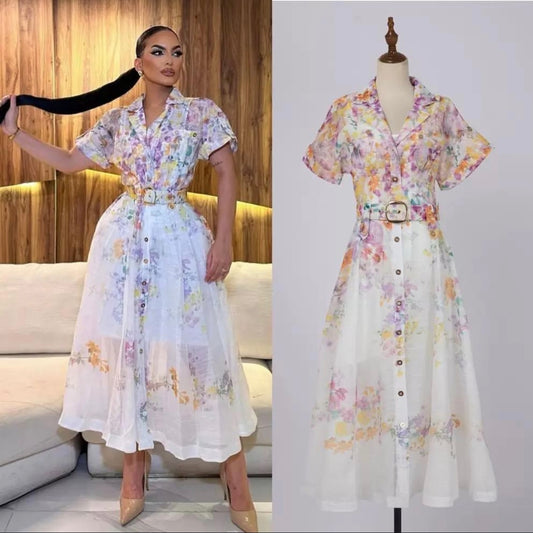 FLORAL CHIFFON DRESS