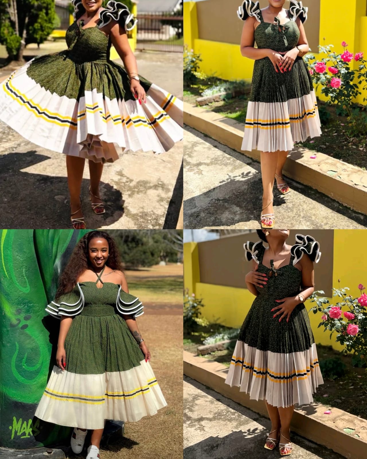 pleated african print dress