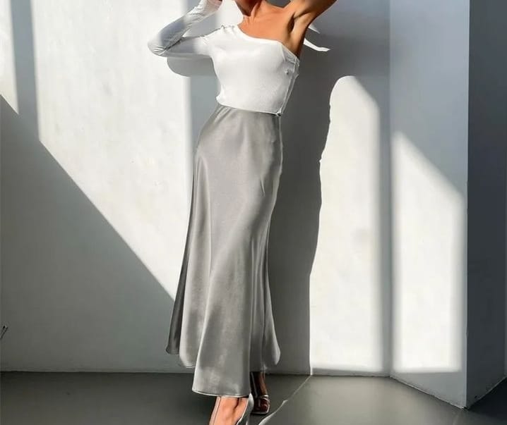 Satin casual skirts