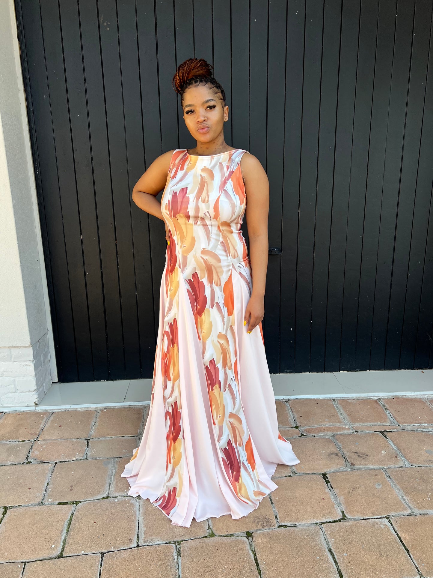 flowy colorful paint dress